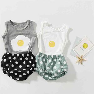 Born Baby Clothes Set Summer Vest + Dot Bread Pants Cotton Suit born Boy 210521