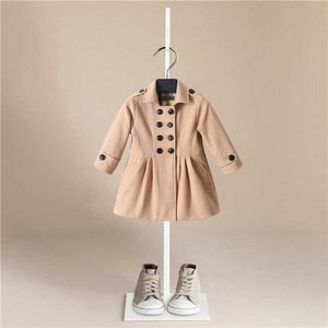 Wints Girls Casual Kurtki Odzieżowa Moda Trench Khaki Kolor Wiatrówka Dzieci Odzież Cute Girls Coat Q0716