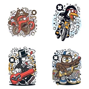 Wall Stickers Three Ratels QC522 Punk Cartoon Character Illustration Animal Sticker Car Hood Laptop Decal