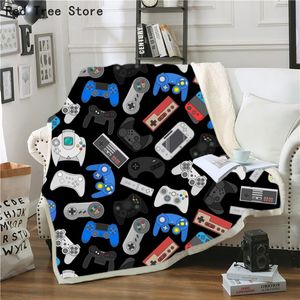 Kids Gamepad Gamer 3D Print Throw Blanket Boys Cartoon Gaming Fleece Home Textile Warm Gift