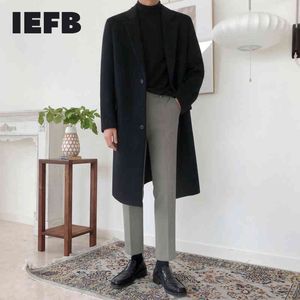 IEFB Korean trousers men's autumn winter slim suit pants straight casual trend ankle-length pants for male handsome 9Y4488 210524