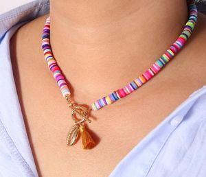 Czeski Choker Naszyjnik Kobiety Kolorowe Tassel Charm Shell Naszyjnik Piękny Clawic Chain Party Przyjaźń Prezent Biżuteria GC674