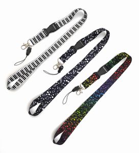 10st Fashionable Wild Musical Note Lanyard Telefon ID Lanyards Nyckel Kedjor Plånbok Väskor Kedja Presentkollektion Keychain