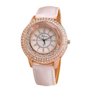 Senhoras assistir relógios de quartzo pulseira de couro pulseira de vidro montre de luxo negócio casual múltiplas cores