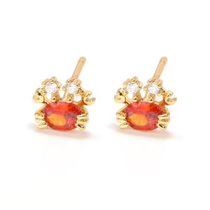 Stud Minimal Crab Earings Fashion Jewelry Dainty Crystal Animal Earrings For Women Gifts Mother