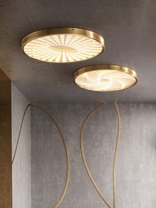Ceiling Lights All Copper Lamp Modern Minimalist Ultra-thin Creative LED Lamps Living Room Bedroom Balcony Corridor Aisle