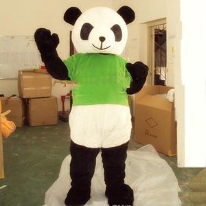 Grüner Panda Maskottchen Kostüm Halloween Weihnachten Fancy Party Cartoon Charakter Outfit Anzug Erwachsene Damen Herren Kleid Karneval Unisex Erwachsene