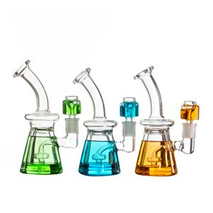 7"2 Inch Glass Water Pipe With Liquid Inside Hookah bongs 14mm Female Bong bowl Dab Rigs Oil Rig