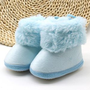 Primi Camminatori 0-18 Mesi Soild Wool Boot Prewalker Scarpe Calde Cute Born Baby Girl Boy Bow Antiscivolo Pantofole Morbide Stivali da Neve