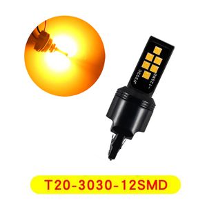 4Pcs/Lot Yellow Super Bright Lights T20 7440 3030 12SMD LED Bulbs Car Turn Signal Light Auto Brake Lamp Taillights12V