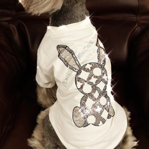 Rhinestone Pet T Shirt Sweat Shirts Cartoon Printed Pets Vest Dog Apparel Summer Thin Schnauzer Puppy Clothes