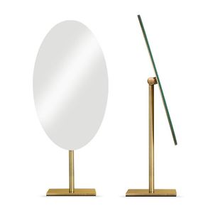 Antiker Eitelkeitspiegel. großhandel-Spiegel Oval Eitelkeit Make up Tischspiegel x12 Zoll Antike Messing gebürstet Bronze Luxusspiegel für Juweliergeschäft