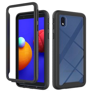 Armor Cases with Front Frame For Samsung A01 Soft Rubber Hard Plastic Shockproof Protection Cover