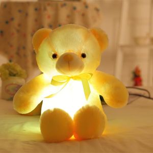 50cm Bow Slips Teddy Bear Lysous Doll med inbyggd LED Färgglada Ljusfunktion Alla hjärtans dag Present Plysch Toy