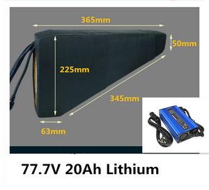 GTK 75V 72V 21s 77.7V 20ah Lithium Li Battery Pack com BMS para EV Scooter Elétrico Motocicleta + 88.2V 3A carregador + saco