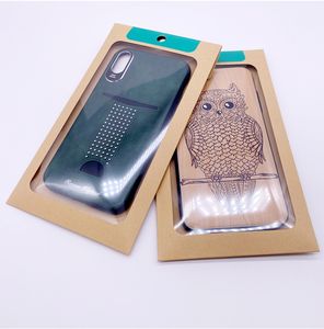 Universal-Einzelhandelsverpackung Kraftpapier-Tasche-Verpackung für iPhone 12 Pro max Telefon Fall Fit S20 Note20 Ultra-Zellen-Shell-Abdeckung AS300