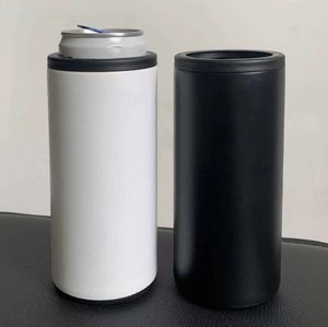 12oz sublimação cola latas cooler aço inoxidável tumbler isolador de parede dupla titular de cerveja de vácuo para padrão 330ml pode mantê-lo frio aaa