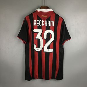 Футболка Retro 2009/2010 home 32 BECKHAM 80 RONALDINHO Uniformes de futebol