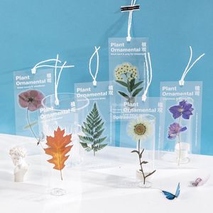 Bokmärke Green Plant Ornamental Series Pet Leaves Bookmarks Office School Supplies Student Teacher Present Stationery
