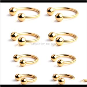 Rings & Studs Body Jewelry Drop Delivery 2021 Jforyou 14G Horseshoe Nipple Nose Eyebrow Helix Tragus Cartilage Septum Navel Belly Piercing Ri