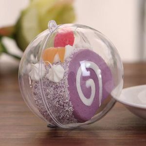 結婚式の装飾60mm透明な透明なプラスチックオープニングギフトキャンディボックス充填可能なボールのつまらない装飾ウェディングクリスマスツリー装飾パーティー用品