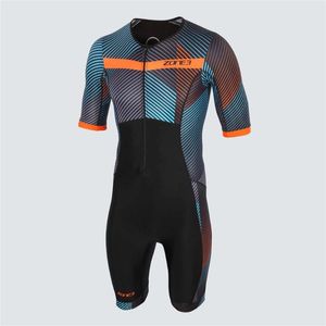 Zone3 2021 Letnia męska Triathlon Skinsuit Jazda na rowerze Jersey Krótki Rękaw Kombinezon Road MTB Rower Rower Ubrania Zestawy Wyścigowe