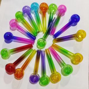 Atacado tubo queimador de óleo de vidro barato 4 polegadas arco-íris Pyrex qualidade colorida tubos de tubo grande pontas de unhas cachimbo para fumar