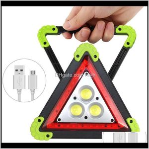 Lanterne 30W Cob Lampada da lavoro Led Lanterna portatile Alimentazione a batteria Usb Ricaricabile Emergenza esterna Redwhite Light Car Warning Be2Z6 7Suzi