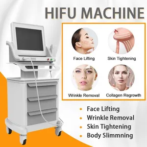 معدات تجميل أخرى أحدث درجة طبية HIFU شدة عالية التركيز الموجات فوق الصوتية إزالة آلة رفع الوجه التجاعيد مع 5 رؤوس والجسم
