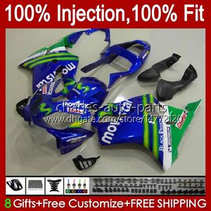 Corpo de OEM para Honda CBR600F4I F4 I CBR600FS 01-03 Bodywork A6NO.18 CBR 600F4I 600 F4I FS CC 2001 2002 2003 CBR600 F4I 600cc 01 02 03 Fairing Movistar Blue