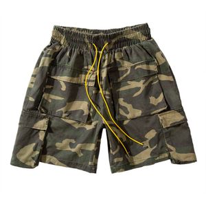 Męskie Brytyjskie Szorty Cargo Houndstooth Vintage Modne Multi-kieszenie Kamuflaż Spodenki Mężczyźni 2019 Wszystkie Match Casual Shorts X0628