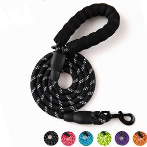 Dog Harness Leashes Reflective Stripe Durable Nylon Sponge Handle Haulage Cable Traction Middle Small Dog Training Pets Supplies BH5434 TYJ