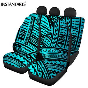 INSTANTARTS Polynesian Tribal Pattern Interior Decor Front and Back Car Cushion Comfortable Soft Vehicle Seat Covers