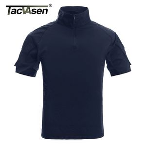 Tacvasen Erkek Kamuflaj Taktik T Shirt Yaz Kısa Kollu Airsoft Ordusu Savaş T-Shirt Performans Askeri Giyim Tops 210716