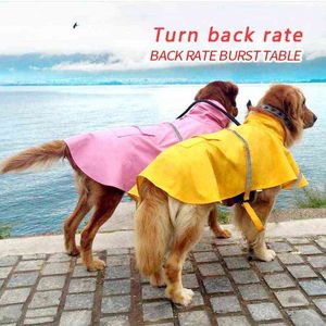 XS-XL Pets Small Dog Raincoats Reflective Small Large Dogs Rain Coat Waterproof Jacket Fashion Outdoor Breathable Puppy Clothes 211106