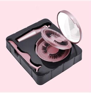 Professional 2 Pairs Thick Natural Magnetic False Eyelashes Set Soft & Vivid Reusable Handmade Five Magnets Fake Lashes No Glue Needed