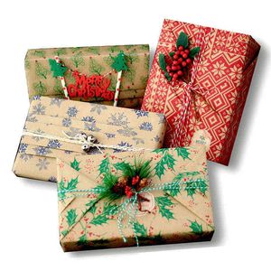 1 stücke cm Weihnachten Geschenkpapier Hochzeit Grüne Dekoration Geschenk Wrap Artware Kraft Packing Vellum Origami