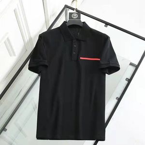 Siyah Polo Gömlekler toptan satış-Moda Polo Adam Erkek Polos Poloshirt Üst Tee Kısa Kollu T Shirt Tasarımcı Gevşek Tees Rahat Siyah Beyaz T Gömlek Luxe Erkekler için Düz T Shirt
