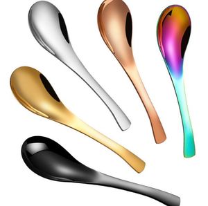 2021 cucchiaio conte in acciaio inossidabile 304 placcatura colore oro nero cucchiaio da corte in oro rosa 14,7 * 4 cm scoop a fondo tondo all'ingrosso