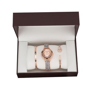 Wholesale titanium watch ladies for sale - Group buy Watch jewelry set Luxury Watches Bracelet for Woman Fashion Ladies Quartz Watches Skin Band with Titanium Design