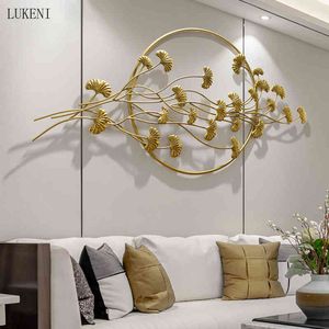 Stile cinese Luce di lusso Ginkgo Decorazione Soggiorno Divano Sfondo Ciondolo Portico Corridoio Ferro da parete appeso 210414
