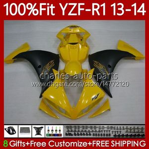 Yamaha R1 Verkleidungen Schwarz Gelb großhandel-OEM Verkleidungs Kit für Yamaha YZF R1 YZF R YZF1000 Moto Karosserie NO cc YZF R1 CC YZFR1 YZF Injektionsform Gelb Schwarzer Körper