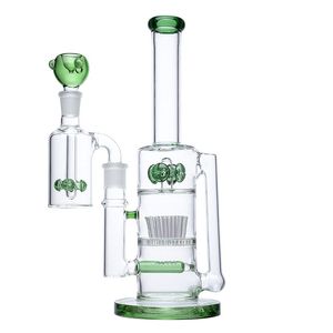 Inline Perc Hookahs Glass bongs Sprinkler Mushroom Cross Percolator With Ash Catcher and Bowl 12 Inch 18mm Female joint Thick 5mm