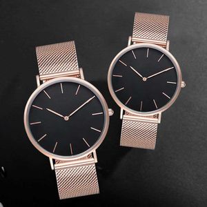 2021 3A top brands send original gift box brand watches for men and women high quality stainless steel mesh belt couple simple 40mm36m32mm high-end men's clothing