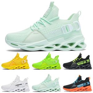 Non-Brand Män Kvinnor Running Skor Svart Vit Volt Gul Ljus Grön Mens Trainer Mode Utomhus Sport Sneakers Storlek 39-46