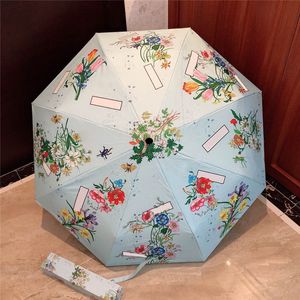 Açık Havada Şemsiye toptan satış-Çiçek Desenli UV Koruma Şemsiye Yüksek Kaliteli Açık Yağmurlu Şemsiye Tatil Plaj Şemsiyesi Kadınlar ve Erkekler için