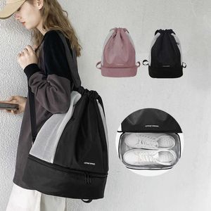 Esportes de esportes femininos À Prova D 'Água Shoa Sapato Seco Saco De Ombro Bolsa Bolsa Para Ginásio Fitness Homens Esportes Mochila Q0705