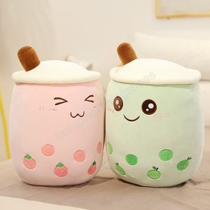 Simpatico cartone animato Bubble Tea peluche farcito cibo tè al latte bambola morbida Boba frutta tazza di tè cuscino cuscino giocattoli per bambini regalo di compleanno