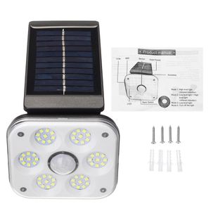 54SMD Solar Motion Sensor Lights Säkerhet Vägglampa Floodlight Outdoor Waterproof