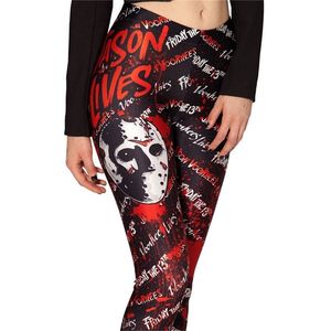 Fashion Ladies Women Skull Legging Donna Jeggings Legings Fitness Pant Pantaloni stampati s 211204